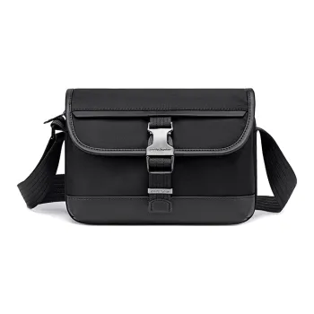 ARCTIC HUNTER Nylon Shoulder Bag, Crossbody Bag Men's Black/Khaki