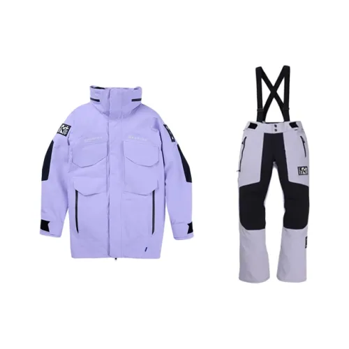 BURTON 23 24 Winter Season DAYBEACON 3L PERTEX Fabric Ski Suit Sets Unisex Purple
