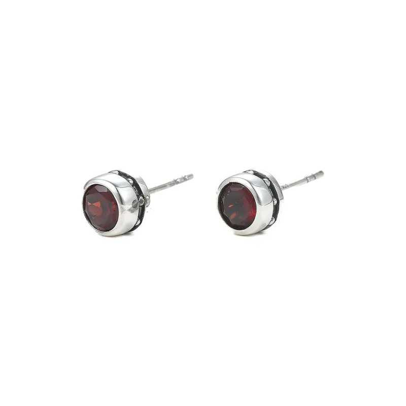 Ruibeila 925 Sterling Silver Stud Earrings Trendy Men's-2