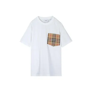 Burberry Check Printed Crewneck T Shirt