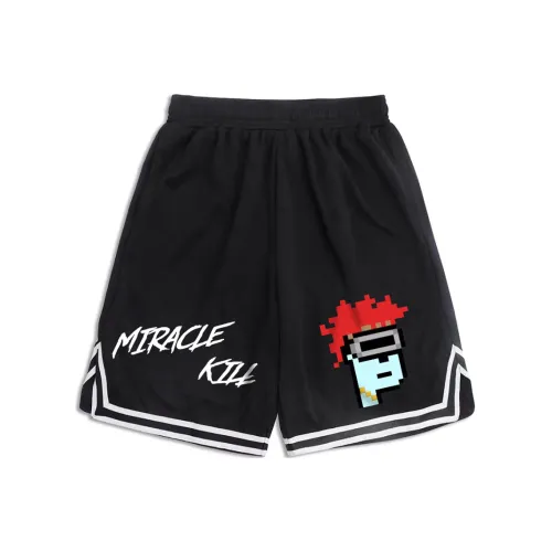 MIRACLE KILL Casual Pants Unisex Black & Green Webbing Black