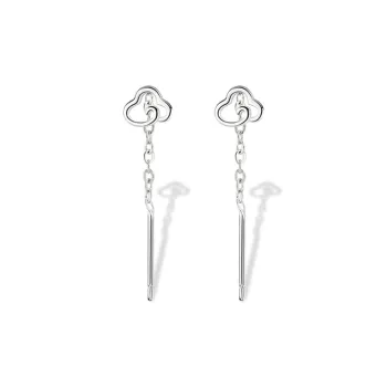UX S999 Fine Silver Drop Earrings Women's