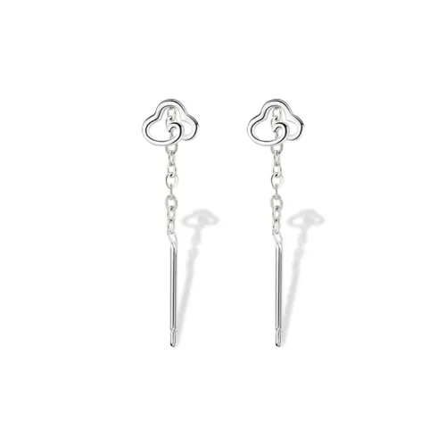 UX S999 Fine Silver Drop Earrings Women's