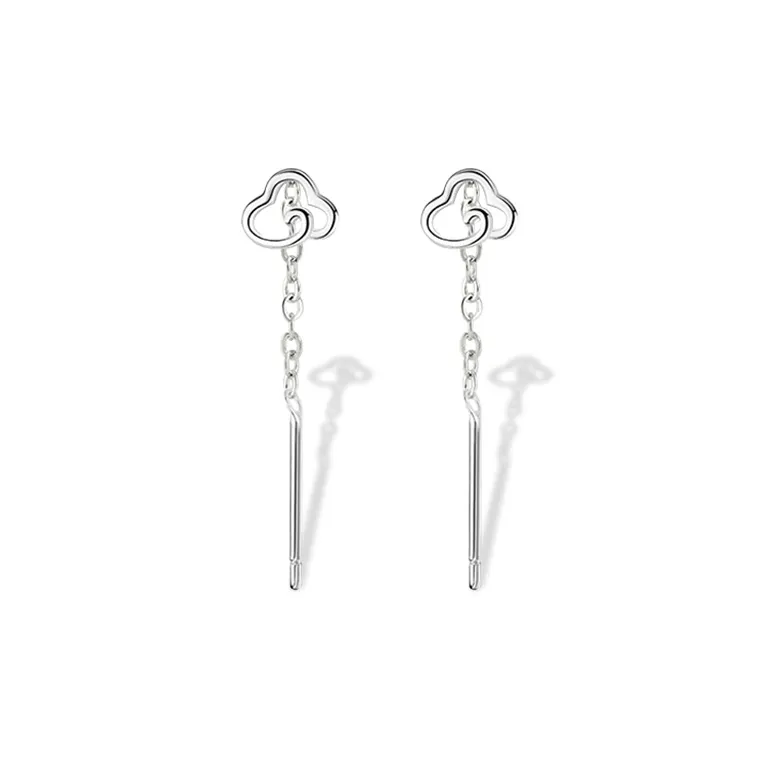 UX S999 Fine Silver Drop Earrings Women's-0