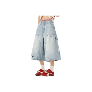 MARK WAFFLE Denim Shorts Unisex