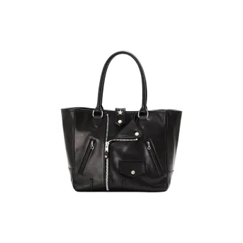Schott N.Y.C. Cow Leather Tote Bag, Shopping Bag, Handbag Men's Black