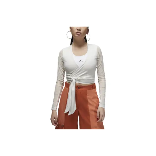 JORDAN Crop Tops Women's Phantom Gray White