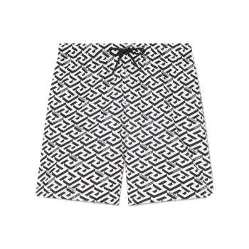 VERSACE SS23 Beach Shorts Men's Black White