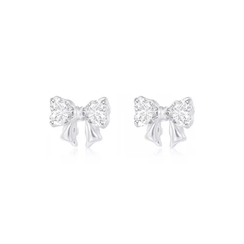 Love Link 999 Fine Silver Stud Earrings Women's