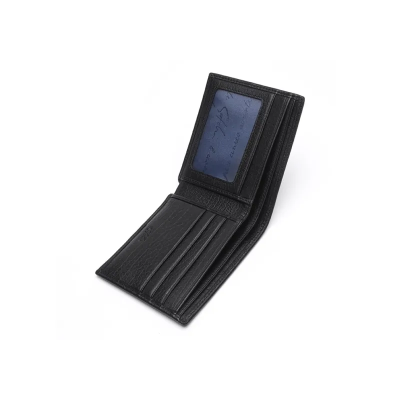 Satchi Cow Leather Wallet Regular Men's Black-4