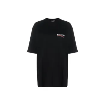 Balenciaga Drop Shoulder Sleeve T Shirt Women's Black