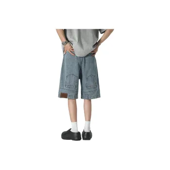 Teddy Zoo Denim Shorts Unisex Blue
