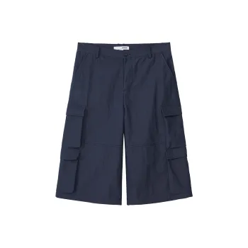 YOSHIYOYI Cargo Shorts Men Navy Blue