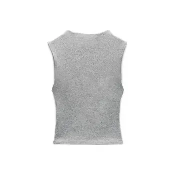 ZARA Tank Tops Women's Zebra Print Gray