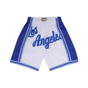 Mitchell Ness Basketball Shorts Unisex Blue With White Lettering