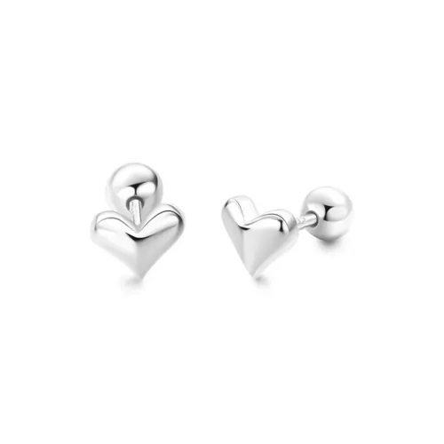 Love Link 999 Fine Silver Stud Earrings Women's