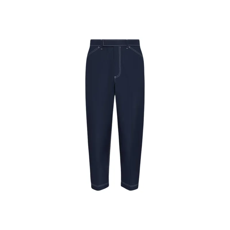 THOM BROWNE Mid rise Tapered Chinos-0