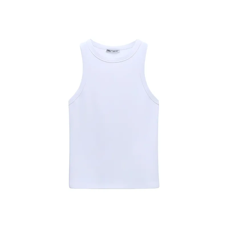 ZARA Tank Tops Women's White-0