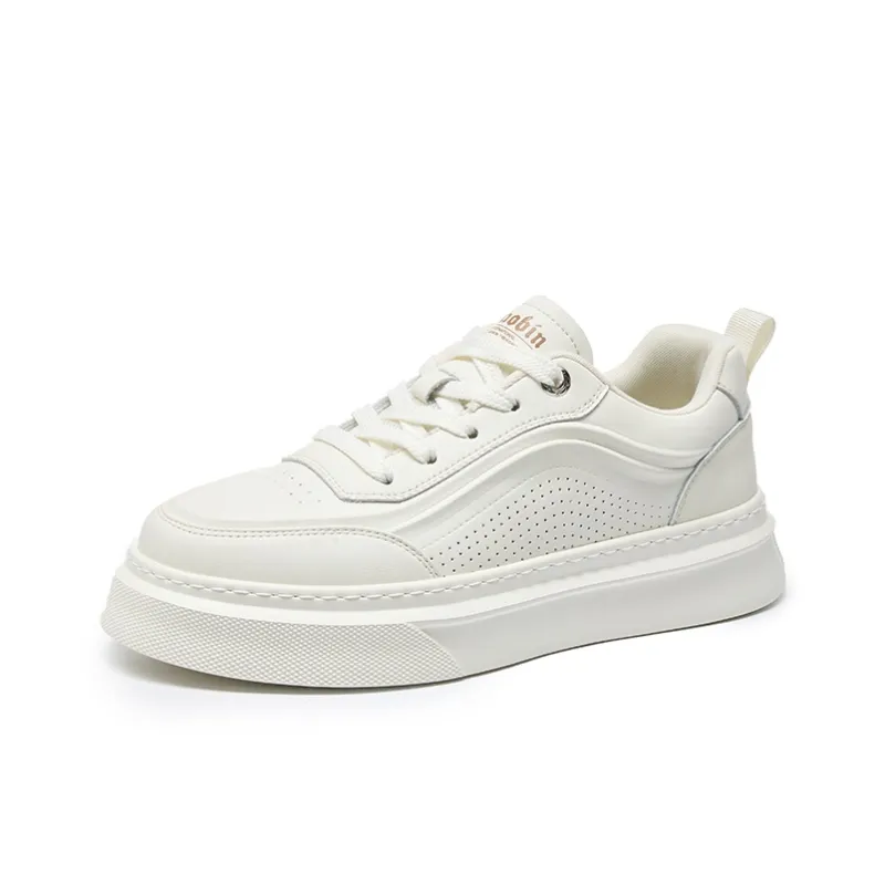 Haobin Low Top Skateboard Shoes Men's White-1