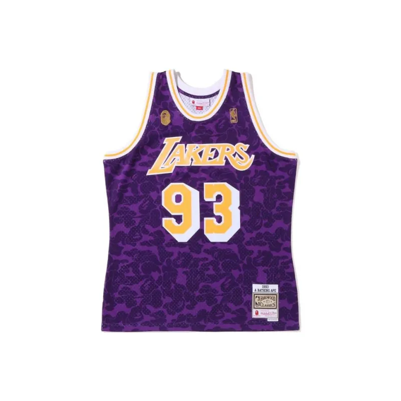 Bape X Mitchell & Ness Los Angeles Lakers Jersey-0