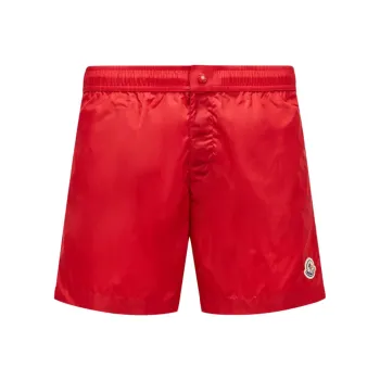 Moncler Grenoble Logo Patch Stripe Detailed Swim Shorts