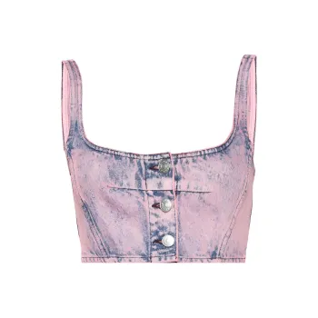 MARNI Bleached Denim Crop Top