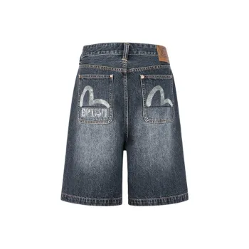 EVISU Seagull print Denim Shorts