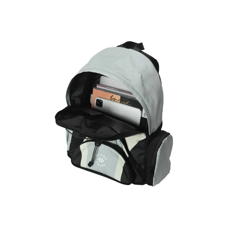 Spare No Pains. Polyester Backpack Unisex Gray-3