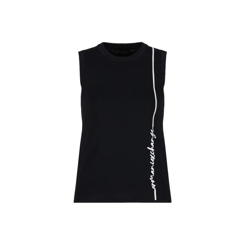 ARMANI EXCHANGE Intarsia knit Logo Sleeveless Top-2