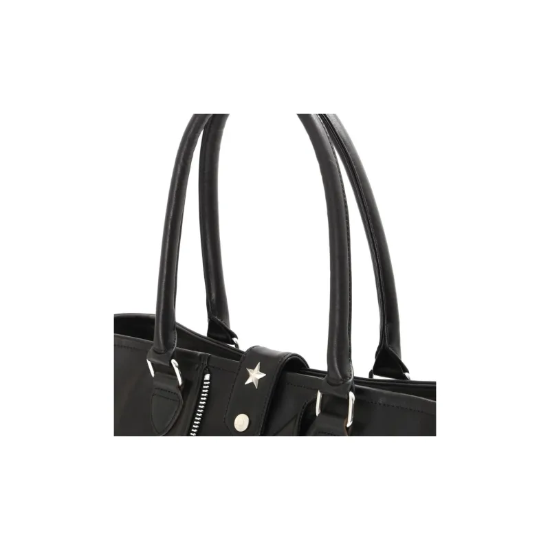 Schott N.Y.C. Cow Leather Tote Bag, Shopping Bag, Handbag Men's Black-3
