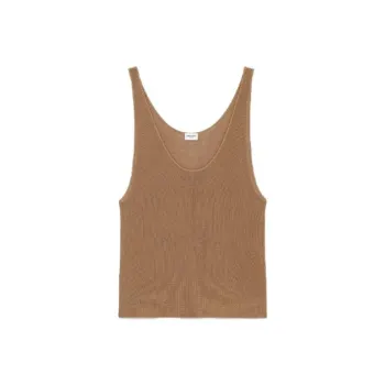 SAINT LAURENT Tank Tops Women's Khaki