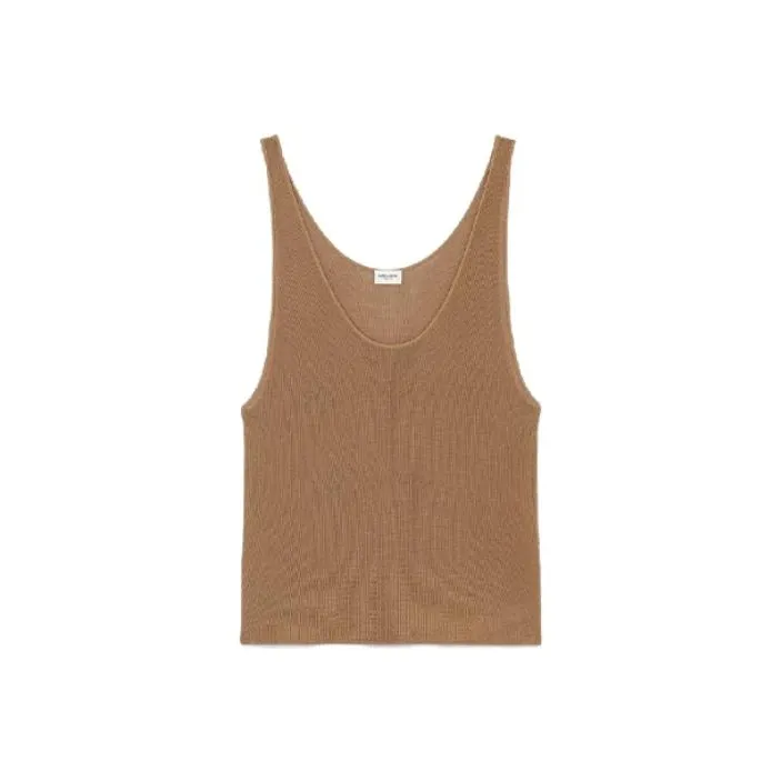 SAINT LAURENT Tank Tops Women's Khaki-0