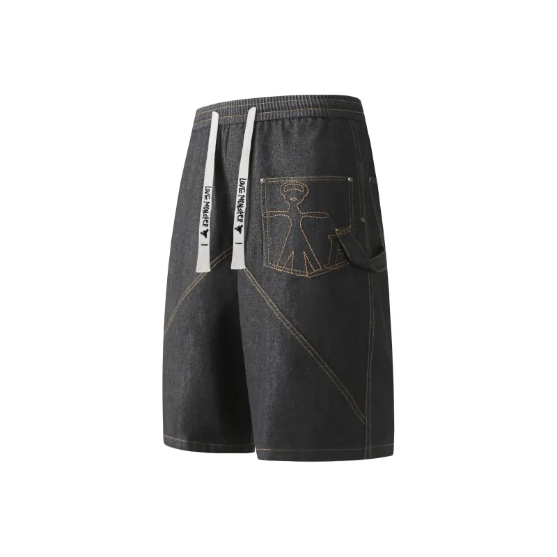 Love Monster Denim Shorts Unisex-0
