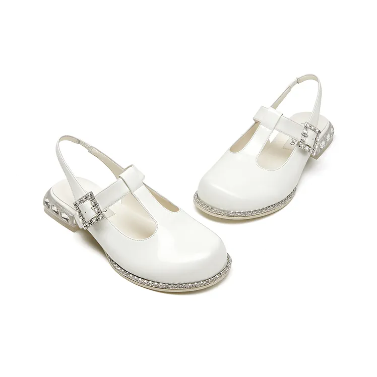 SHOESZOOO Casual Single Shoes 3cm Women's Sunset Warm White-2