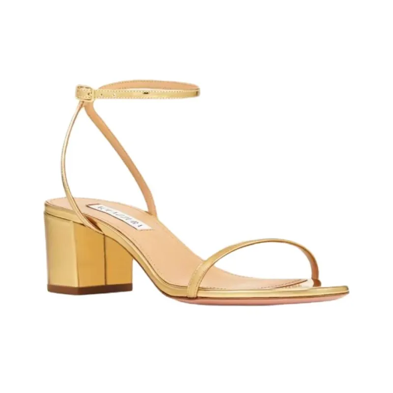 AQUAZZURA Olie One Strap Sandals 5cm Women's Gold-2