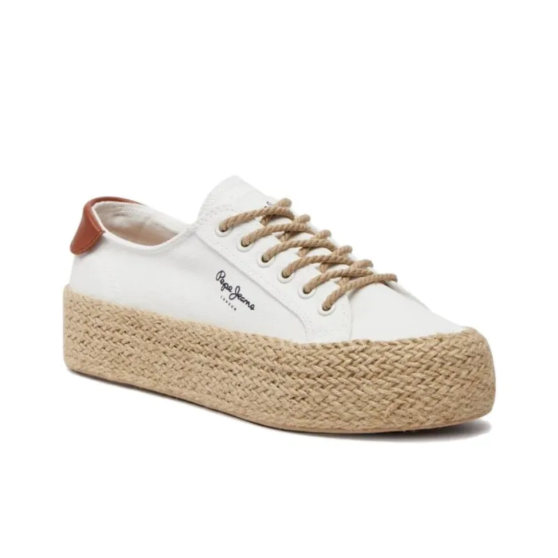 Pepe Jeans Kyle Classic Low Top Skateboard Shoes Women's White-2