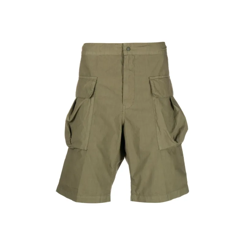 ASPESI Buttoned Straight Leg Cargo Shorts-0