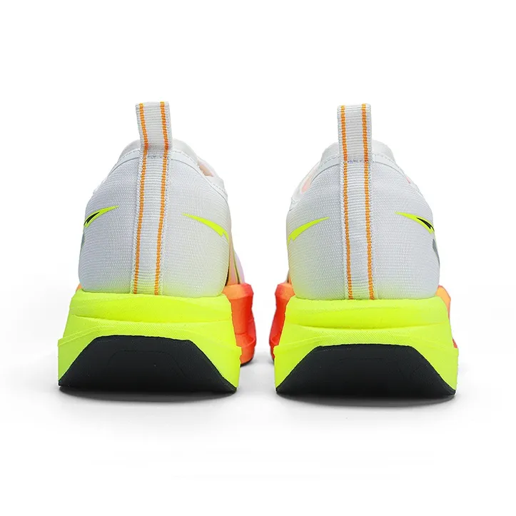 Qing Pao Cushioning Slip Resistant Low Top Full Length Carbon Fiber Plate Racing Running Shoes Men's White Yellow-4
