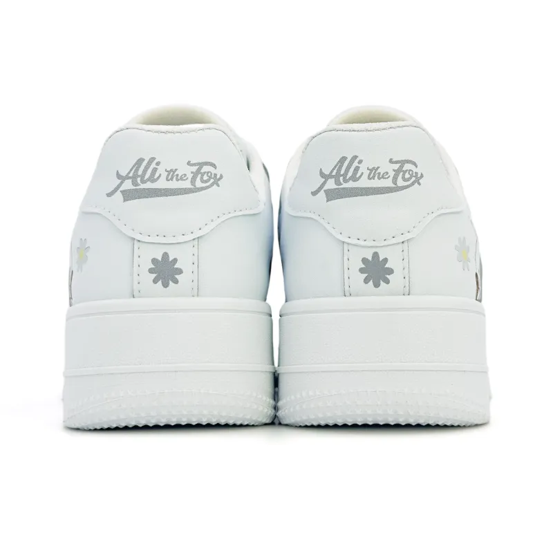 ALI THE FOX Skateboard Shoes Women's Low Top White/Blue-5
