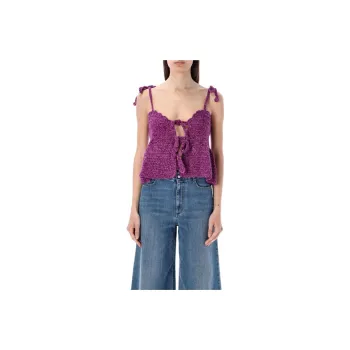 GANNI Tank Tops Women's Purple