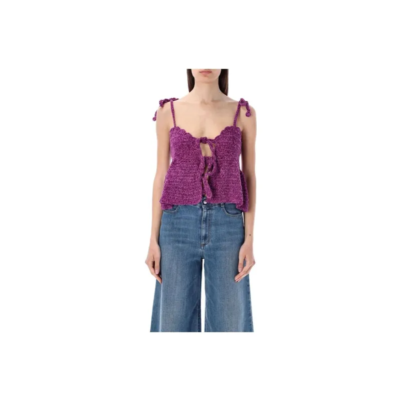 GANNI Tank Tops Women's Purple-0