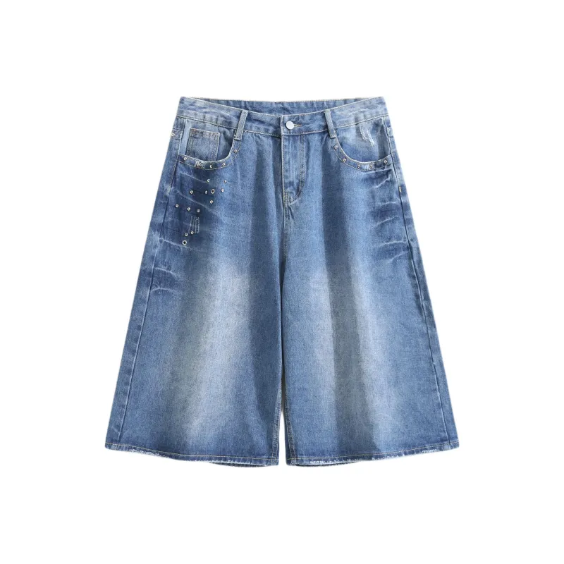 HDPV Denim Shorts Unisex Blue-0