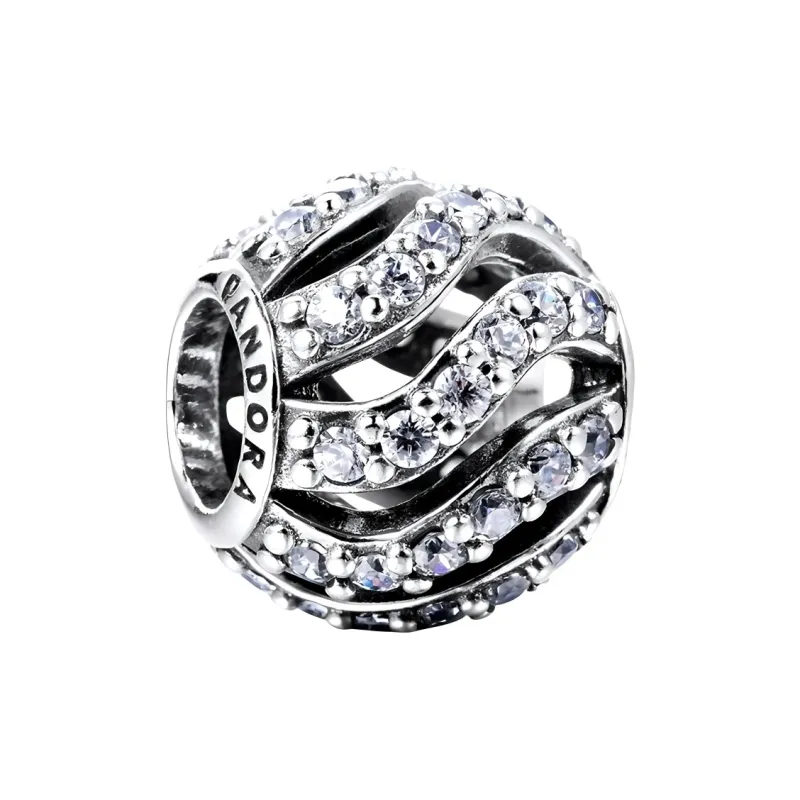 Pandora 925 Sterling Silver, Zircon, Synthetic Cubic Zirconia, Rhinestone Jewelry Accessories Unisex Silver-0