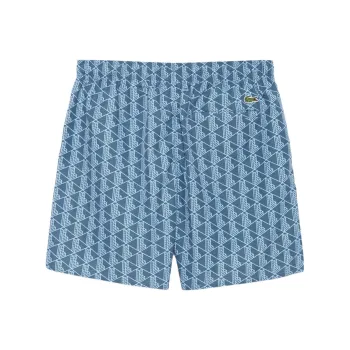 LACOSTE Monogram Print Swim Trunks