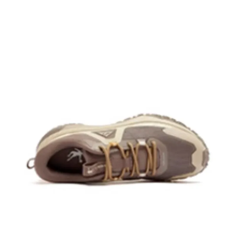 QIAODAN Breathable Lightweight Low Top Trail Running Shoes Men's Beige Brown-3