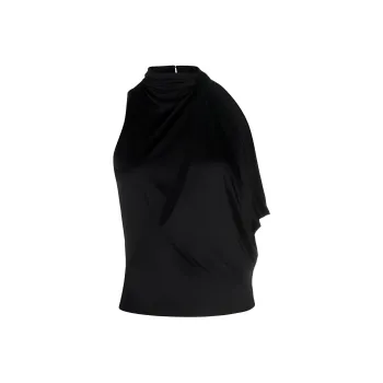 VERSACE Blouse Fabric Jersey Top 'Black'