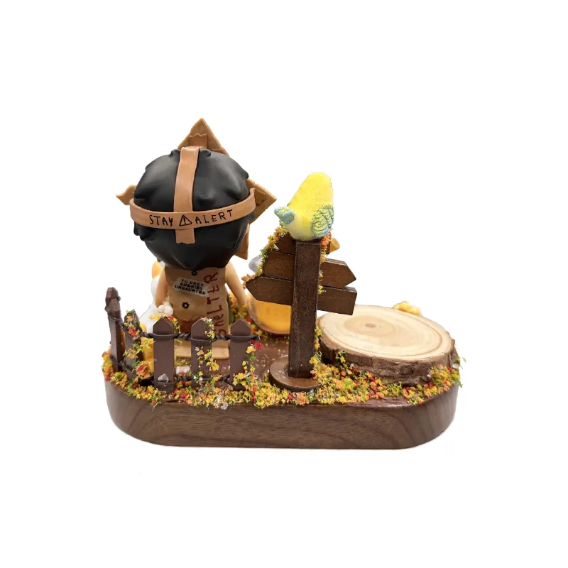 [Modified Doll] POP MART Hirono Shelter Collection Watch Charging Station, Sunflower Pasture, Brown Hang Tag Box 9cm-3