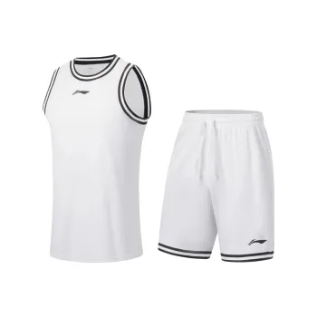 LiNing Professional Basketball Series Basketball Suit Men's Standard White