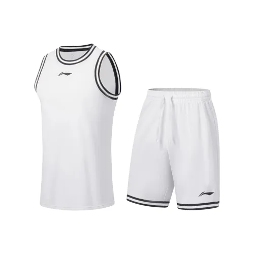 LiNing Professional Basketball Series Basketball Suit Men's Standard White