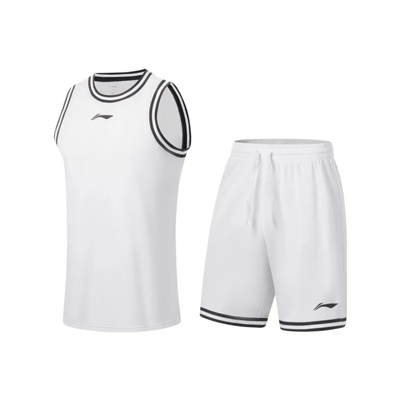 LiNing Professional Basketball Series Basketball Suit Men's Standard White-0